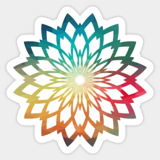 Rainbow abstract flower design 02 Sticker